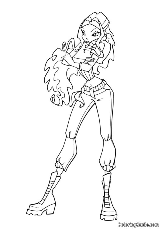 Layla Fronçant les Sourcils - Page de Coloriage