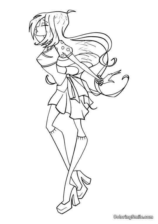 Le Bisou de Flora - Page de Coloriage