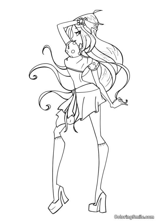 Le Nouveau Costume de Flora - Page de Coloriage