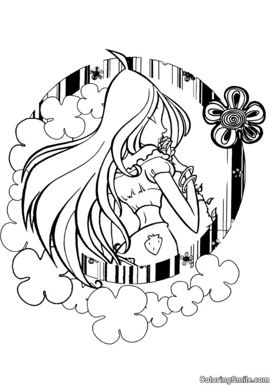 Flora Aime les Roses - Page de Coloriage
