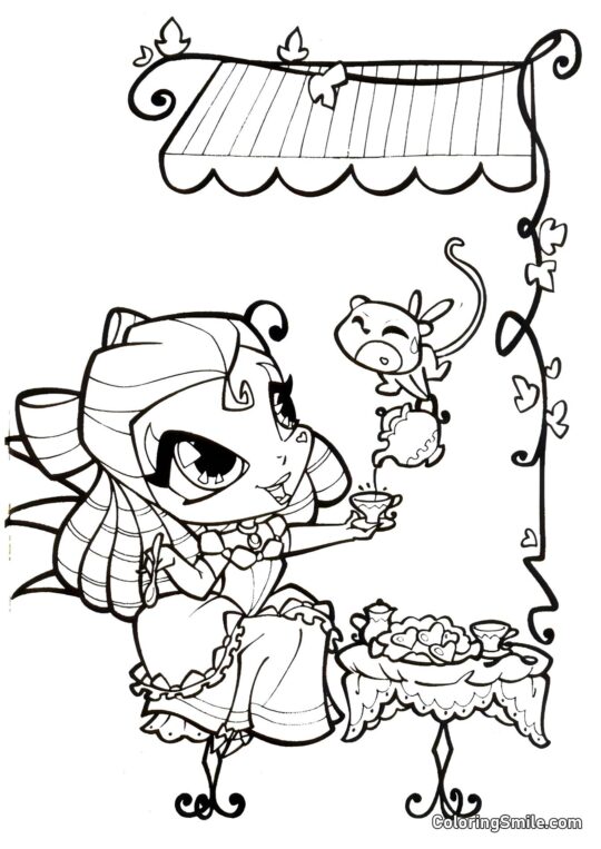 Pixie dans la Pièce - Page de Coloriage