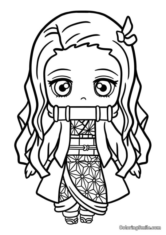 Chibi Nezuko - Page de Coloriage