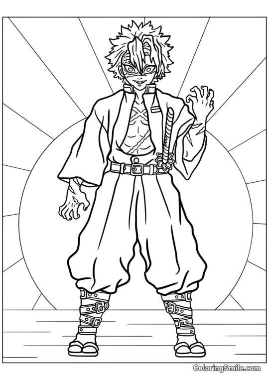 Demon Slayer Sanemi Shinazugawa - Page de Coloriage