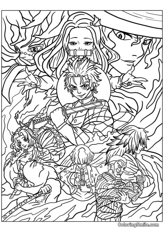 Demon Slayers - Page de Coloriage