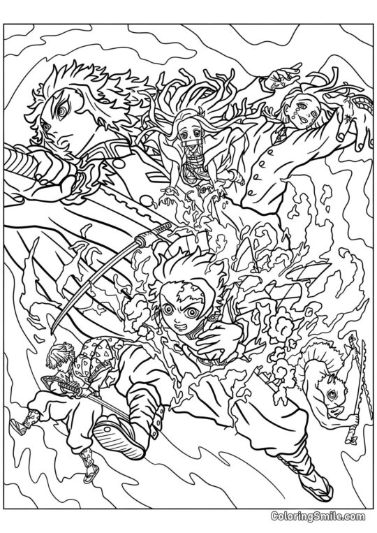 Demon Slayer Kimetsu no Yaiba - Page de Coloriage