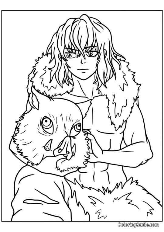 Inosuke Hashibira - Page de Coloriage