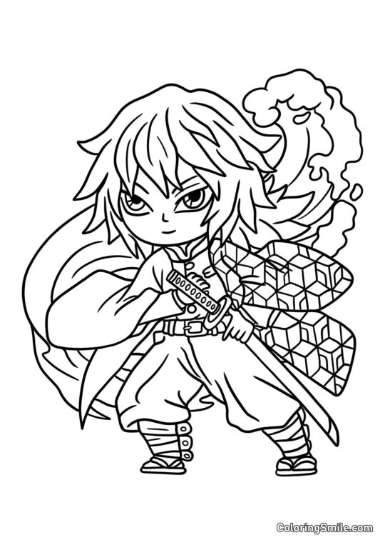 Giyu Tomioka - Page de Coloriage