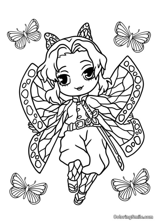 Shinobu Kocho mignonne - Page de Coloriage