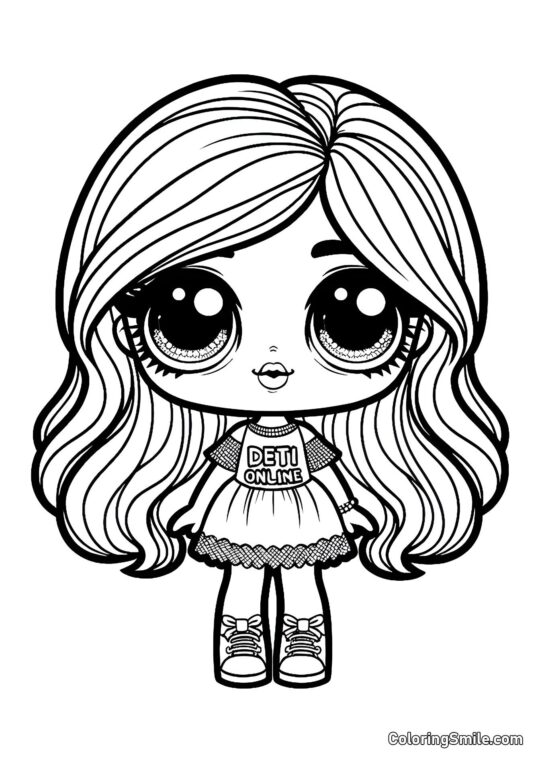 Poupée dans le style LOL OMG Poupée dans le style LOL OMG - Page de Coloriage