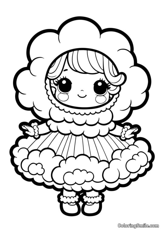 Poupée en costume de nuage Poupée en costume de nuage - Page de Coloriage