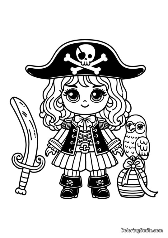 Poupée pirate Poupée pirate - Page de Coloriage