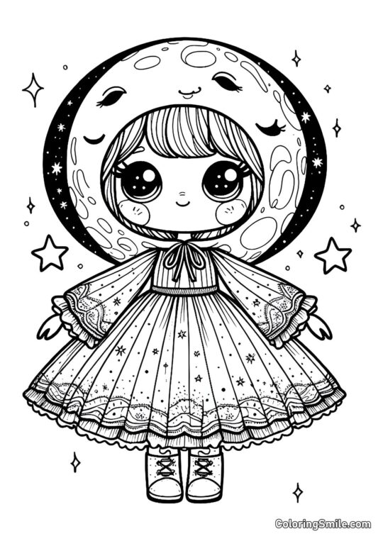 Poupée lune Poupée lune - Page de Coloriage
