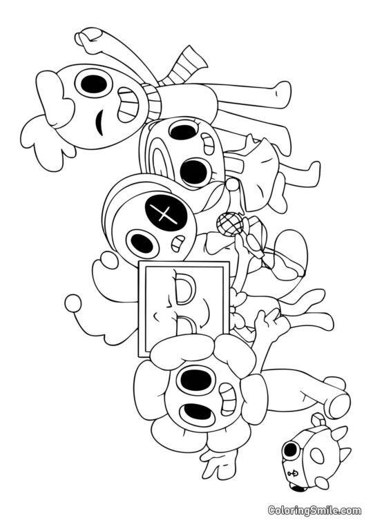 Personnages du Monde de Dendy - Page de Coloriage