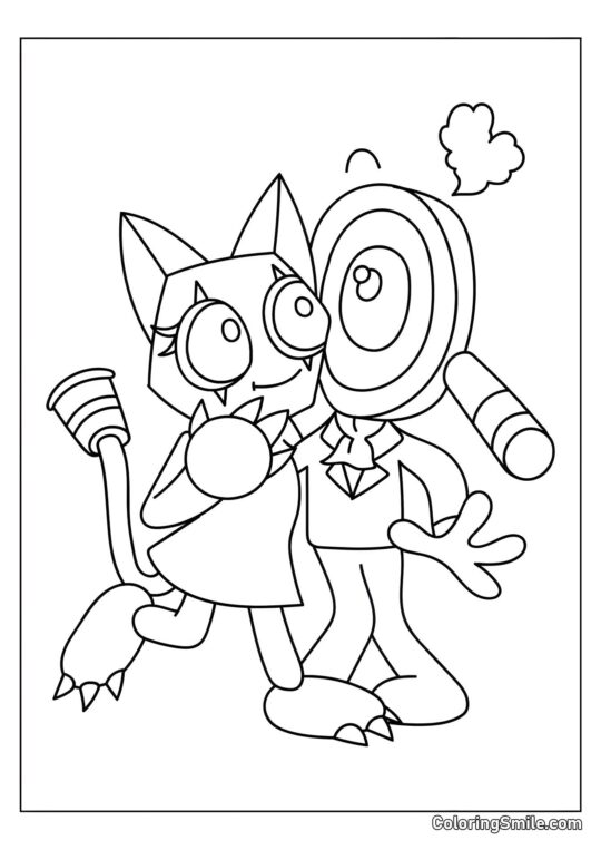 Scraps et Roger du Monde de Dendy - Page de Coloriage