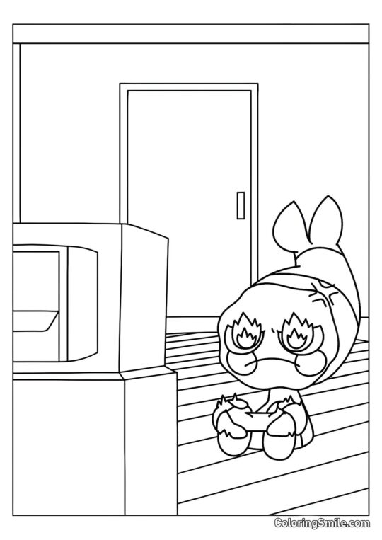 Shrimpo jouant aux jeux vidéo - Page de Coloriage