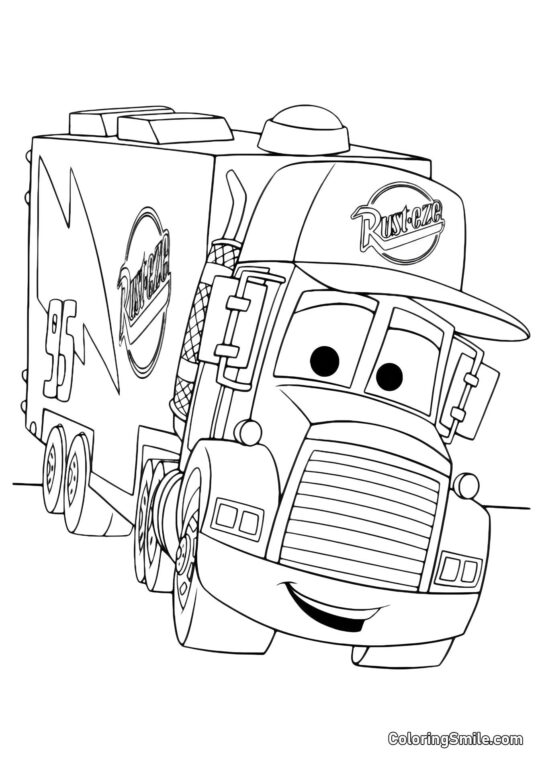 Camion sur la route - Page de Coloriage