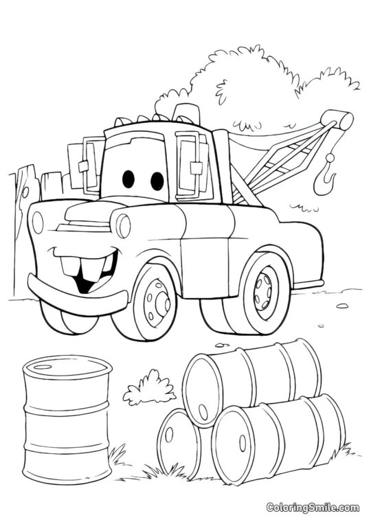 Mater souriant largement - Page de Coloriage