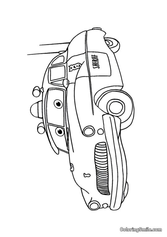 Voiture shérif - Page de Coloriage