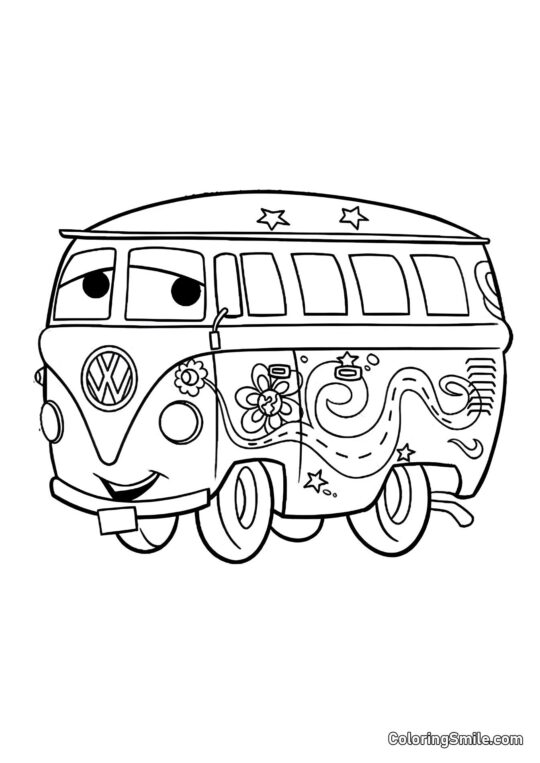 Bus drôle Fillmore - Page de Coloriage