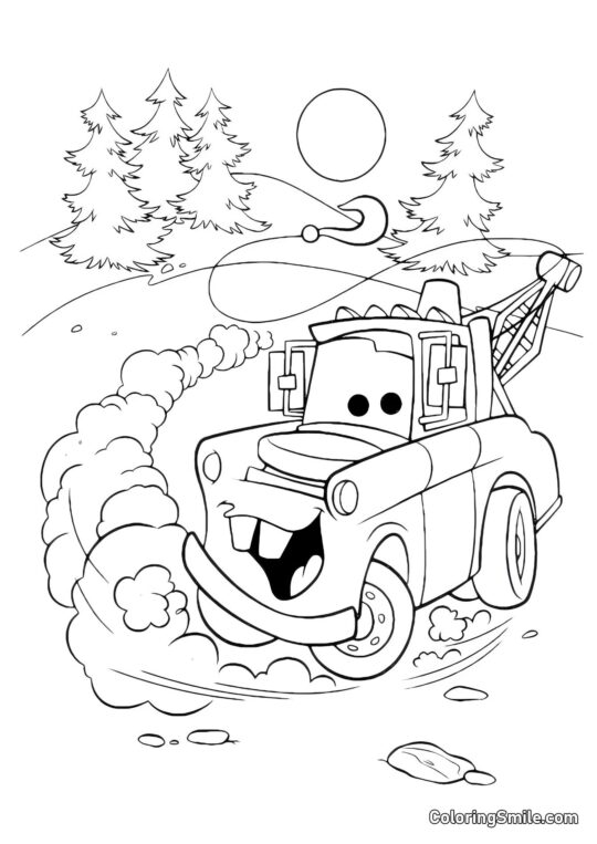 Mater se détendant dans la nature - Page de Coloriage