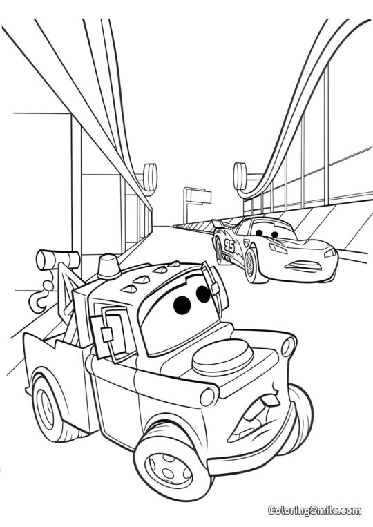 Mater et McQueen - Page de Coloriage