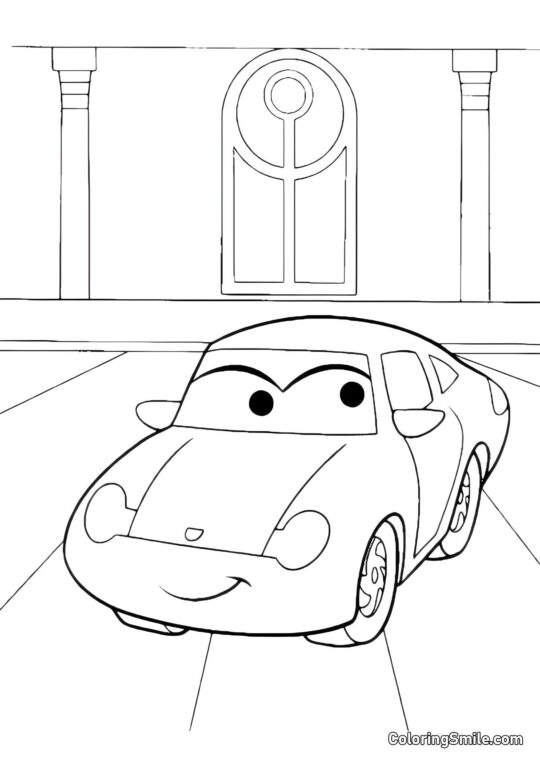 Sally Carrera dans le parking - Page de Coloriage