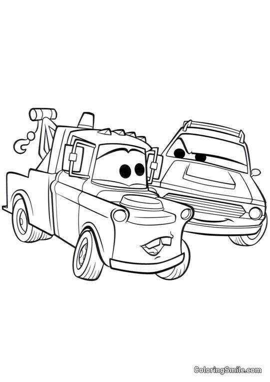 Essayant de tromper Mater - Page de Coloriage