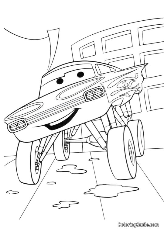 Ramone au lavage de voitures - Page de Coloriage