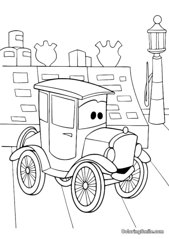 Voiture rétro - Page de Coloriage