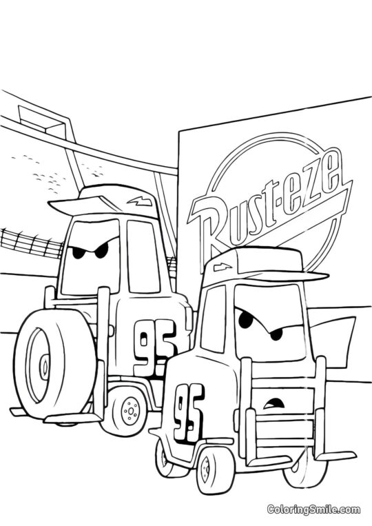 Voitures maléfiques - Page de Coloriage