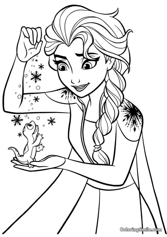Elsa et Bruni - Page de Coloriage