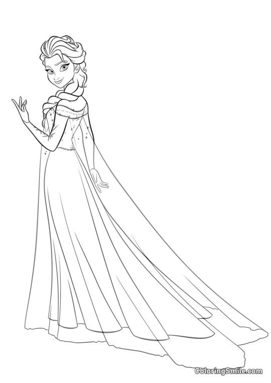 Reine Elsa - Page de Coloriage