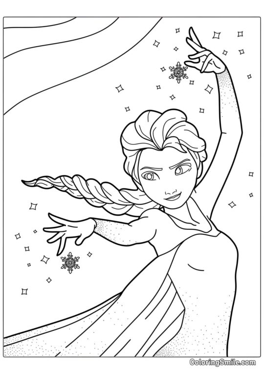 La magie d&rsquo;Elsa de Frozen Heart - Page de Coloriage