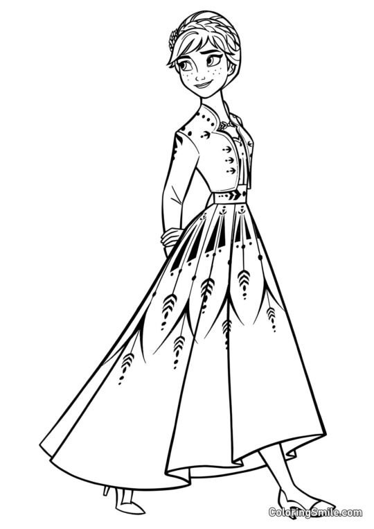 Anna la nouvelle Reine d&rsquo;Arendelle - Page de Coloriage