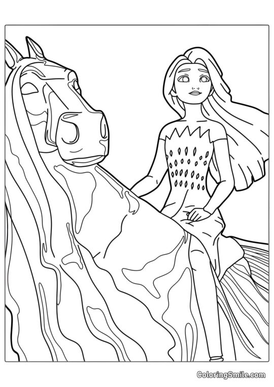 Elsa et l&rsquo;esprit aquatique mystique Nokk - Page de Coloriage