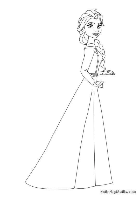 Elsa en pleine hauteur - Page de Coloriage