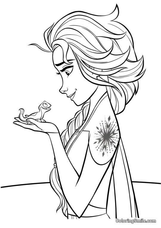 Bruni dans les bras d&rsquo;Elsa - Page de Coloriage