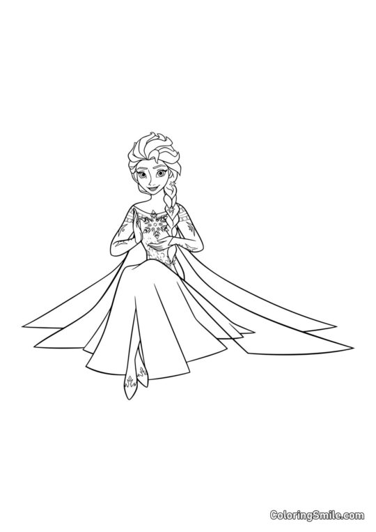 Elsa a conjuré un flocon de neige - Page de Coloriage