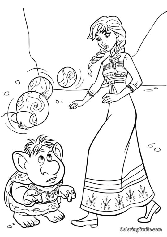 Anna et les trolls de pierre - Page de Coloriage