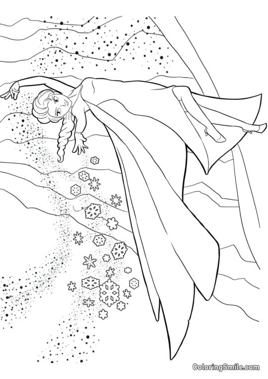 Elsa gèle - Page de Coloriage