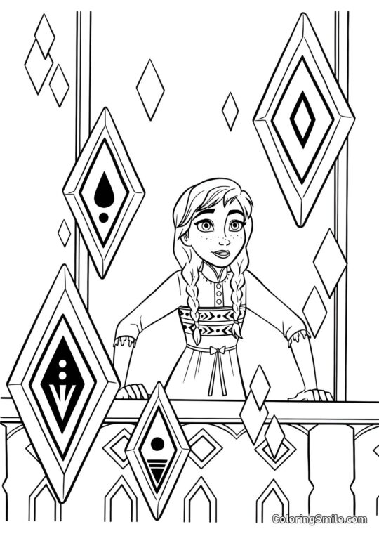 Anna et les cristaux élémentaires - Page de Coloriage