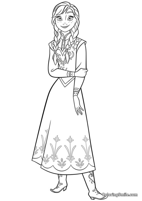 Anna de Frozen Heart - Page de Coloriage