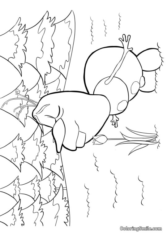 Olaf renifle une fleur - Page de Coloriage