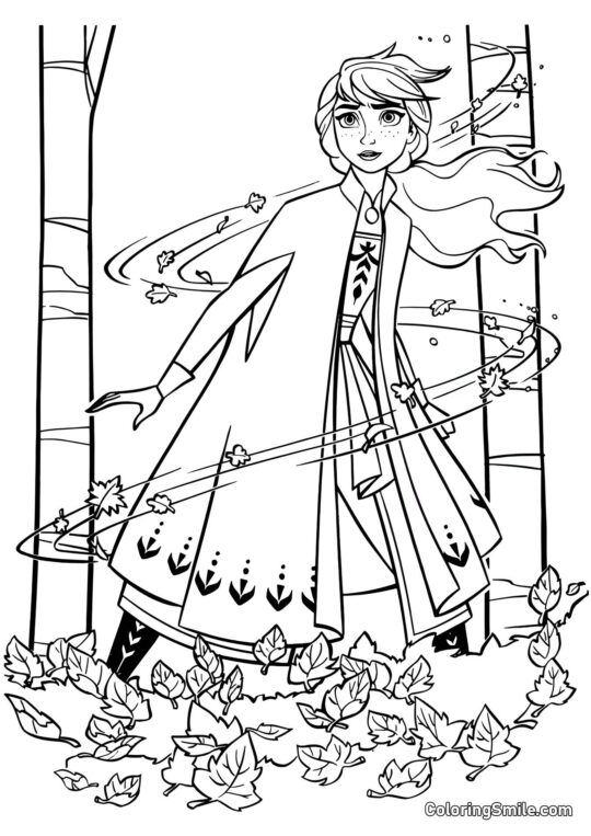 Anna et l&rsquo;Esprit du Vent - Page de Coloriage