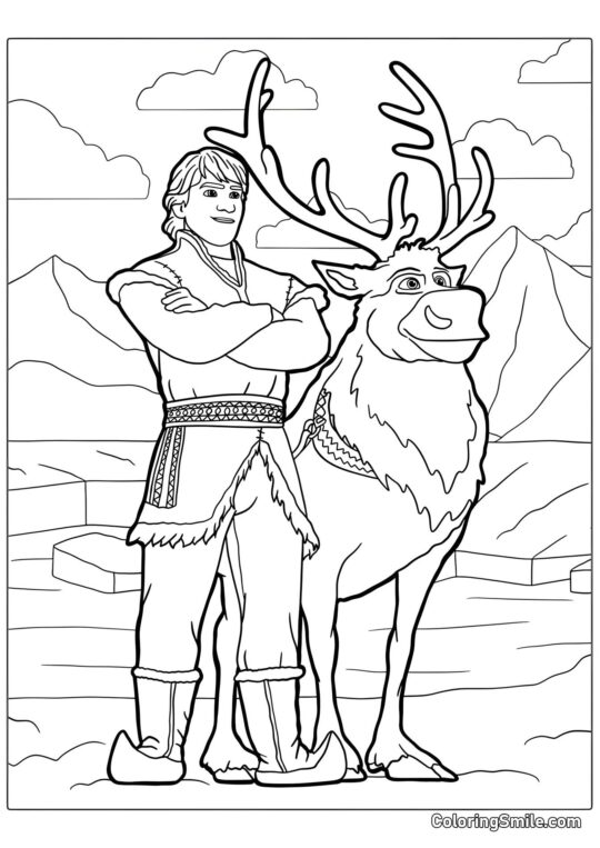 Sven et Kristoff - Page de Coloriage