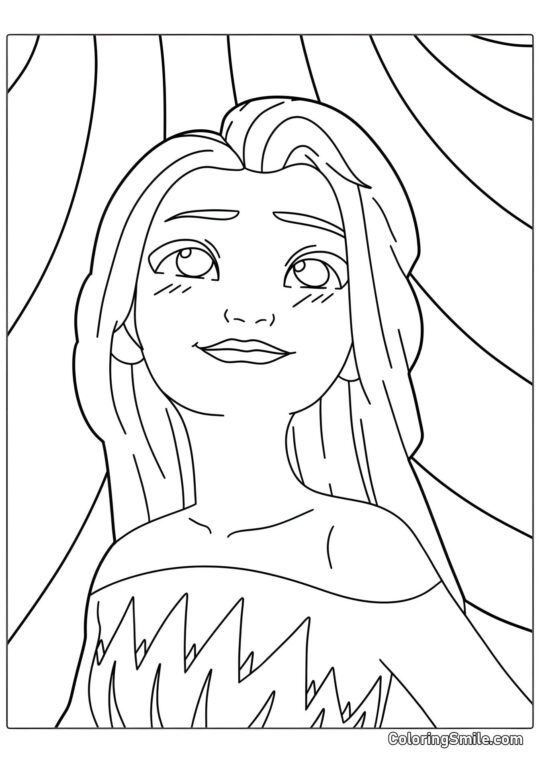 Elsa simple - Page de Coloriage