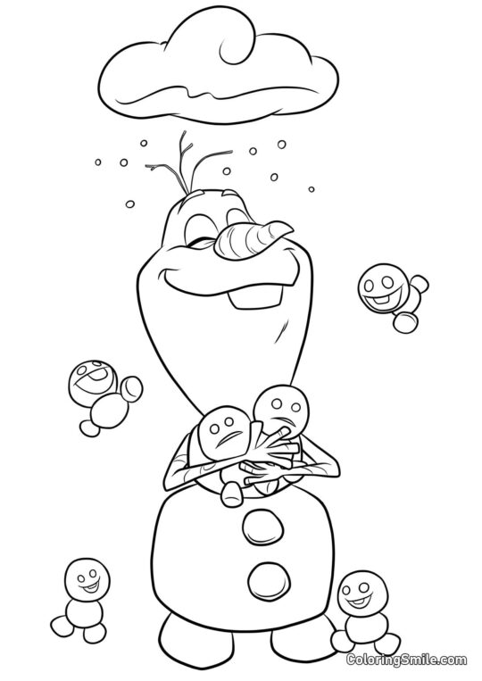 Olaf et les bonhommes de neige - Page de Coloriage