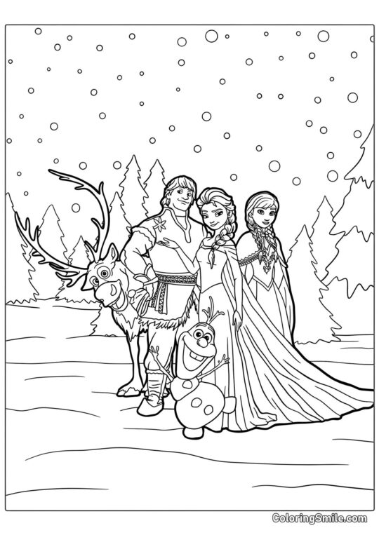 Personnages de Frozen Heart - Page de Coloriage