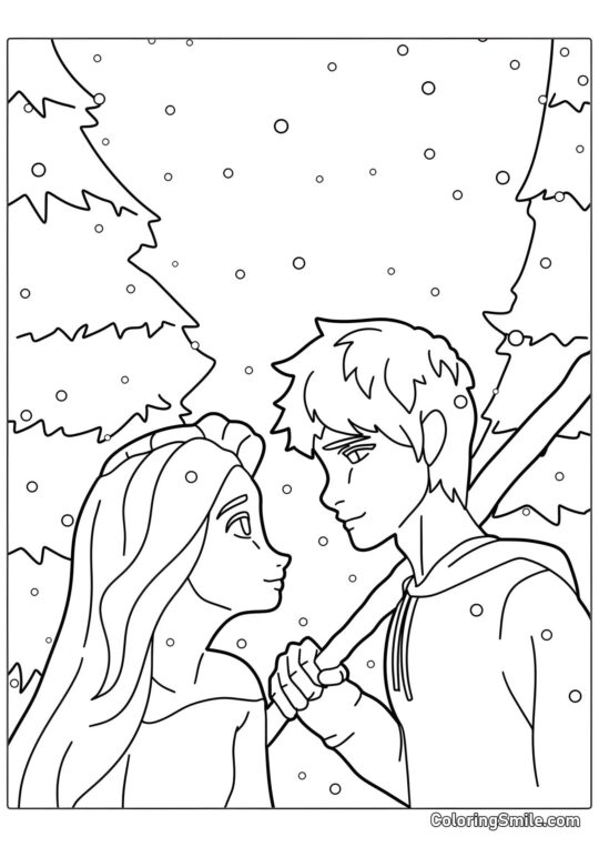 Elsa et Jack - Page de Coloriage
