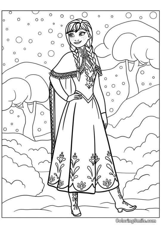 La sœur d&rsquo;Elsa – Anna - Page de Coloriage